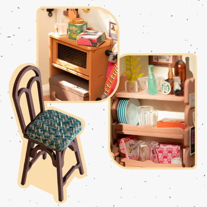 Miniature House for Kids Adult Homey Kitchen Pre-painted