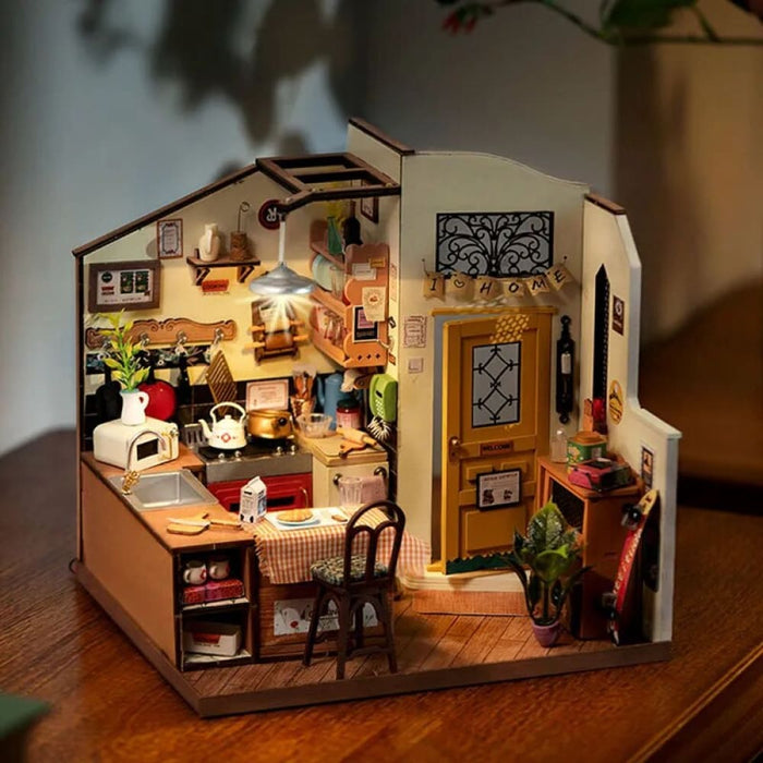 Miniature House for Kids Adult Homey Kitchen Pre-painted