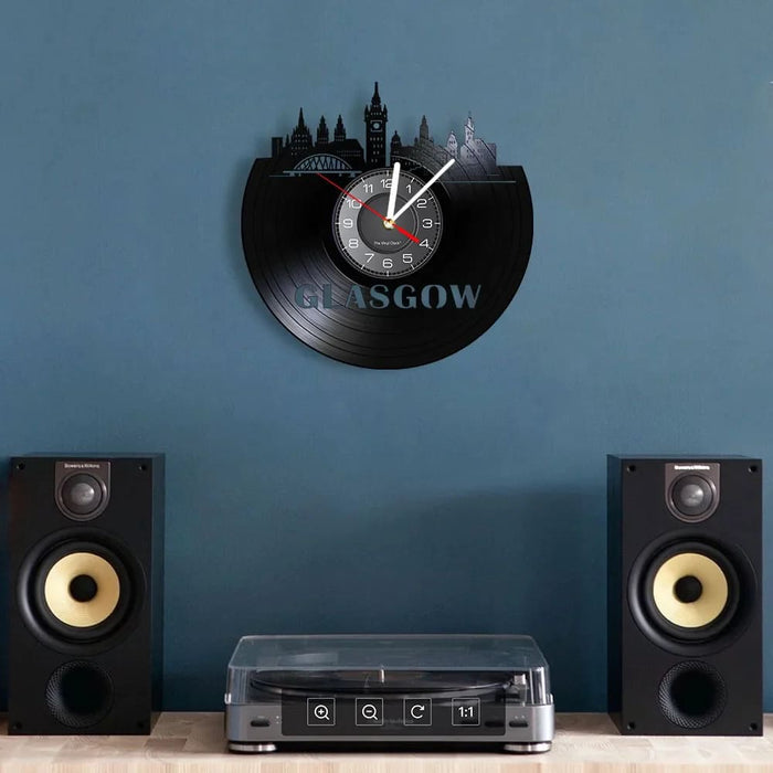 Minimalist Glasgow Vinyl Record Clock