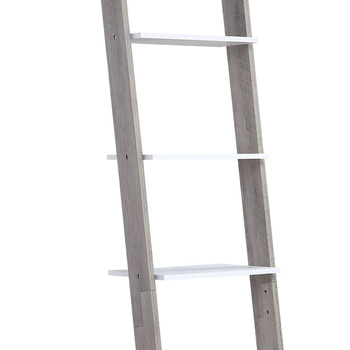 Mira 5-tier Ladder Shelf - White and Grey Oak