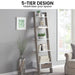Mira 5-tier Ladder Shelf - White and Grey Oak