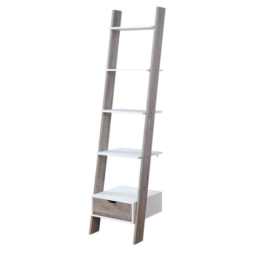 Mira 5-tier Ladder Shelf - White and Grey Oak