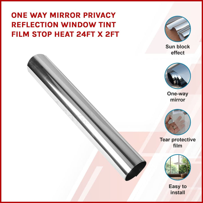 One Way Mirror Privacy Reflection Window Tint Film Stop