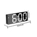 Led Mirror Table Clock Digital Alarm Snooze Display Time