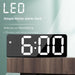 Led Mirror Table Clock Digital Alarm Snooze Display Time