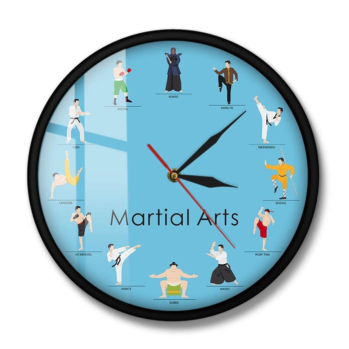 Mixed Martial Arts Modern Wall Clock Fighting Sports Art