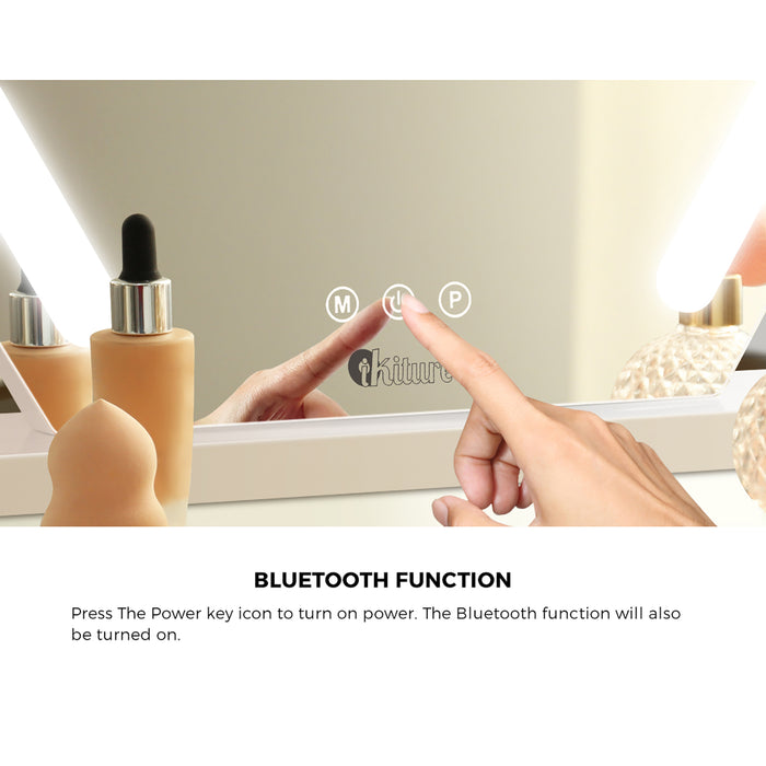 Bluetooth Hollywood Makeup Mirror Led Light 45X58Cm Vanity Mirrors