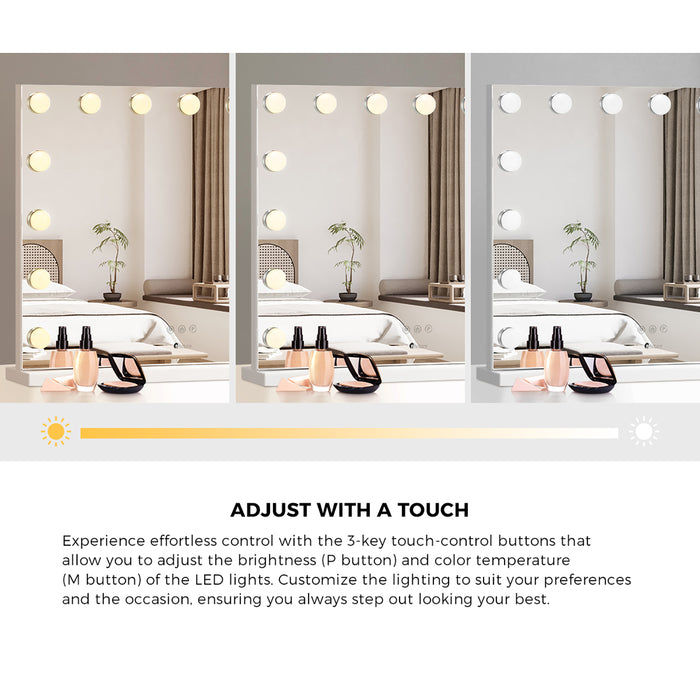 Hollywood Mirrors Makeup Magnifying Mirror Bluetooth With Led Lights