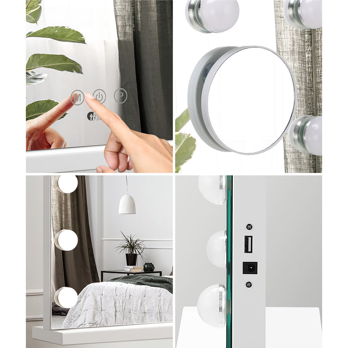 Hollywood Makeup Mirrors Magnifying Led Light Standing Wall Mounted 58X