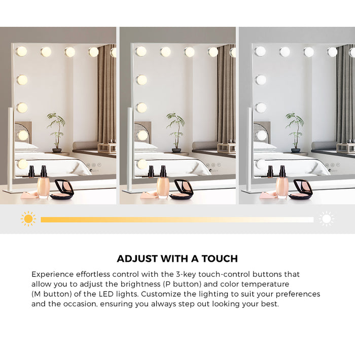 Hollywood Makeup Mirrors Led Lights Bluetooth Rotation Vanity 58X46Cm