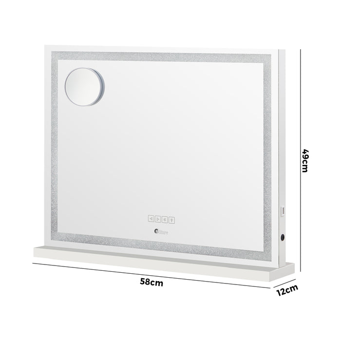 Bluetooth Hollywood Led Makeup Mirror 58X49Cm Crystal Vanity Mirrors