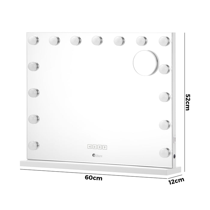 Bluetooth Hollywood Makeup Mirror Led Light 60X52Cm Vanity Mirrors