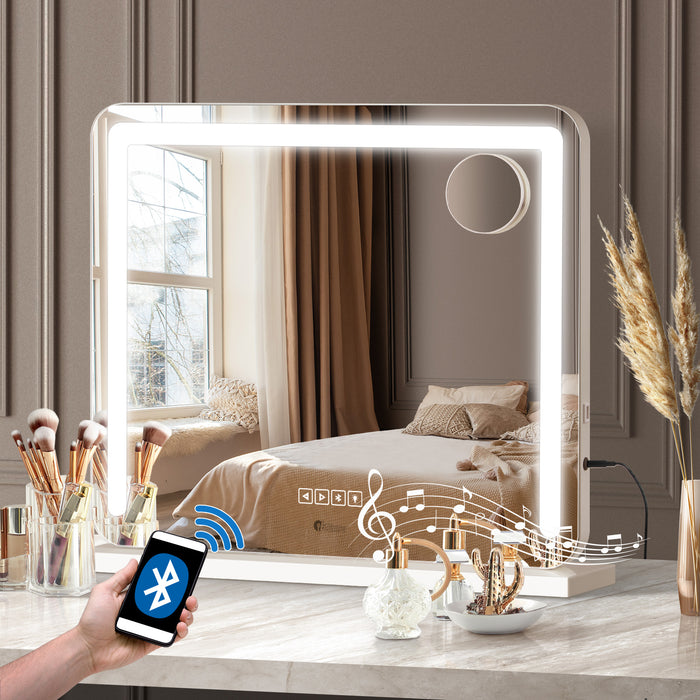 Bluetooth Hollywood Led Makeup Mirror 60X52Cm Vanity Wall Mirrors