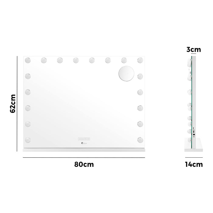 Bluetooth Hollywood Makeup Mirrors With Led Light 80X58Cm Vanity Mirror