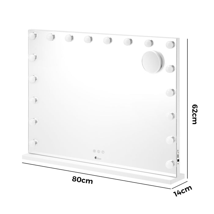 Hollywood Makeup Mirror Magnifying Led 18 Bulbs 80X62Cm Wall Mirrors