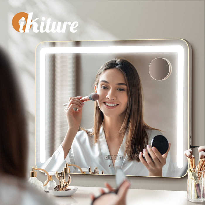 Bluetooth Hollywood Led Makeup Mirror 80X62Cm Vanity Wall Mirrors