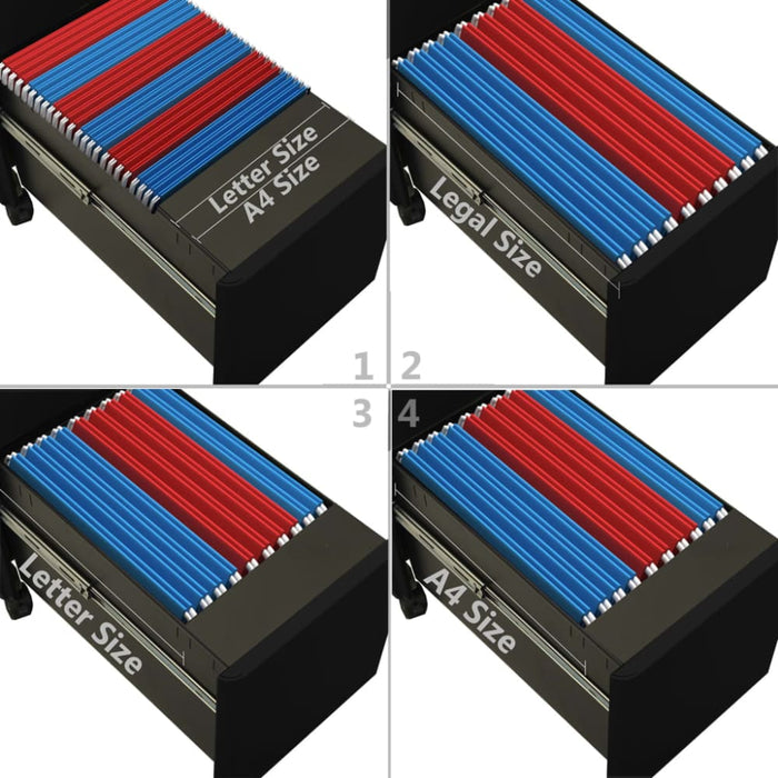 Mobile File Cabinet Black 30x45x59 Cm Steel Ttpkna