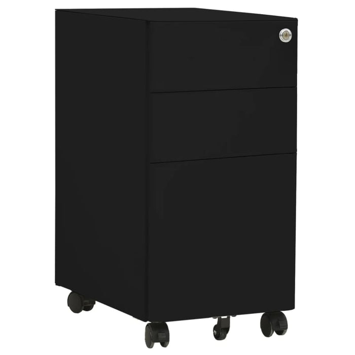 Mobile File Cabinet Black 30x45x59 Cm Steel Ttpkna