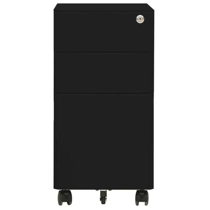 Mobile File Cabinet Black 30x45x59 Cm Steel Ttpkna