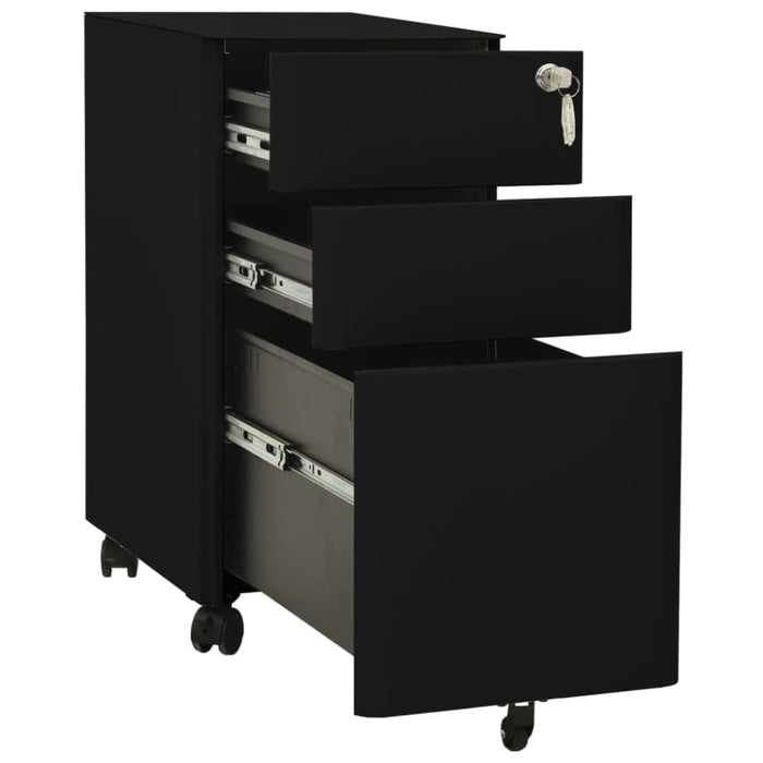 Mobile File Cabinet Black 30x45x59 Cm Steel Ttpkna