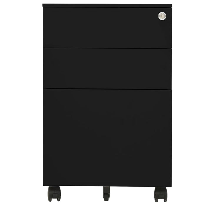 Mobile File Cabinet Black 39x45x60 Cm Steel Ttpknb