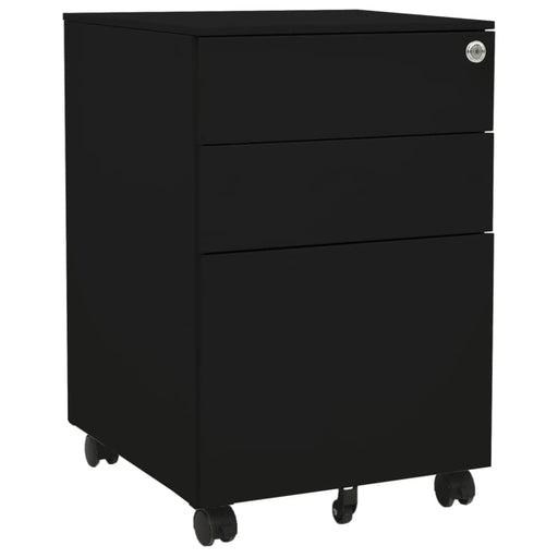 Mobile File Cabinet Black 39x45x60 Cm Steel Ttpknb