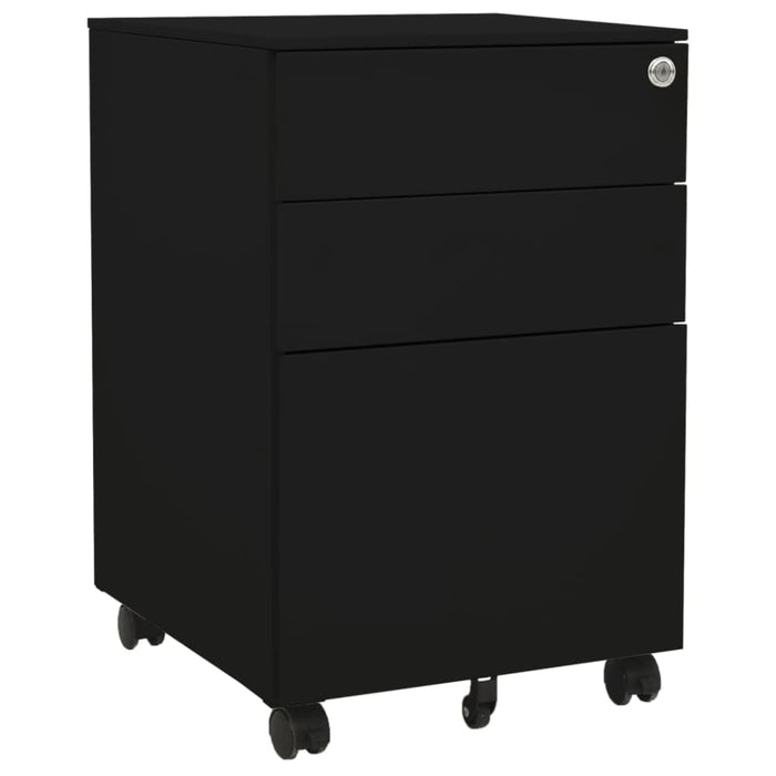 Mobile File Cabinet Black 39x45x60 Cm Steel Ttpknb