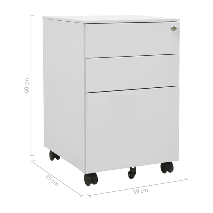 Mobile File Cabinet Light Grey 39x45x60 Cm Steel Ttpkik