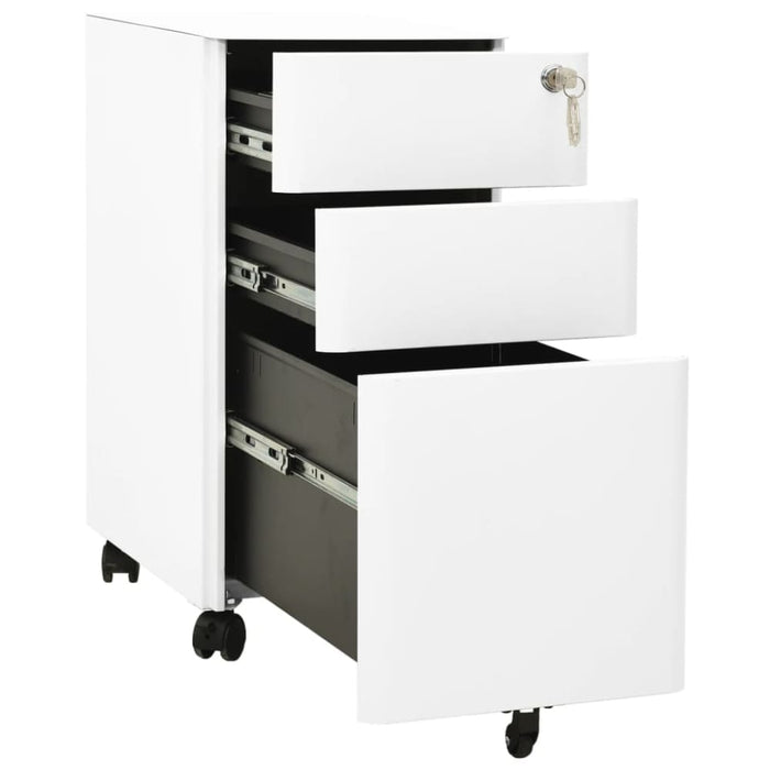 Mobile File Cabinet White 30x45x59 Cm Steel Ttpknx