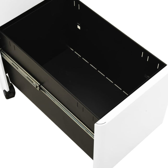 Mobile File Cabinet White 30x45x59 Cm Steel Ttpknx