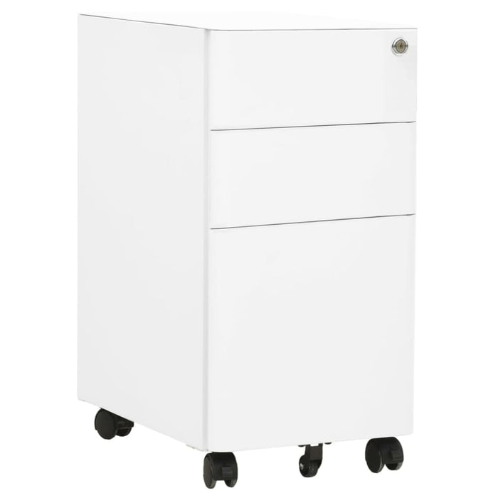 Mobile File Cabinet White 30x45x59 Cm Steel Ttpknx