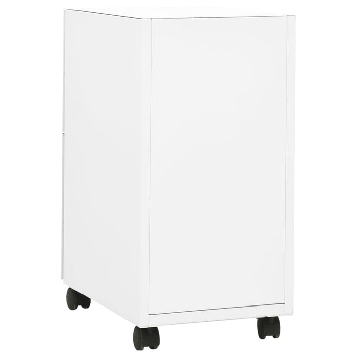 Mobile File Cabinet White 30x45x59 Cm Steel Ttpknx