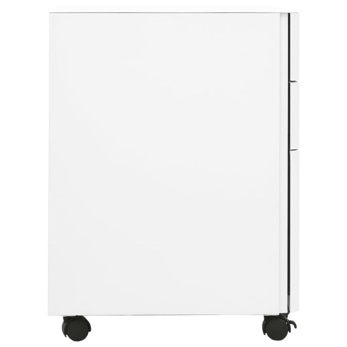 Mobile File Cabinet White 30x45x59 Cm Steel Ttpknx
