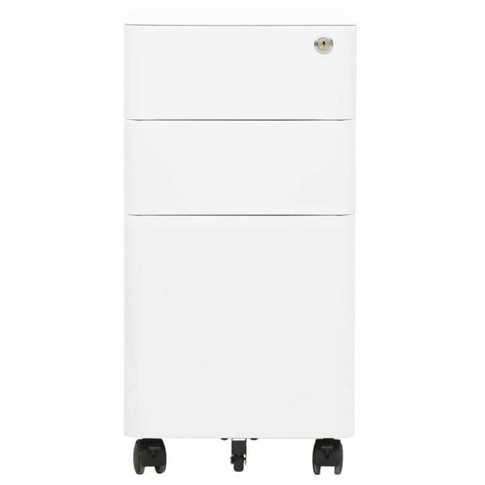 Mobile File Cabinet White 30x45x59 Cm Steel Ttpknx