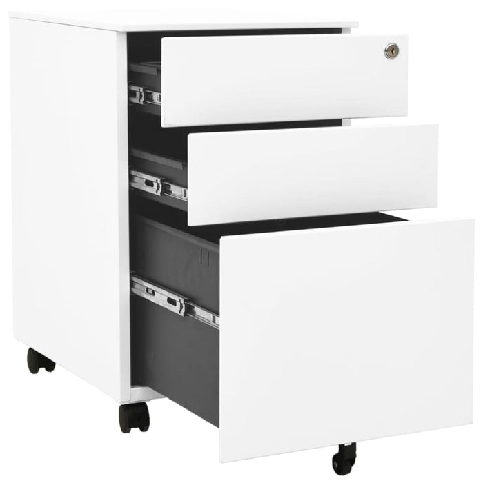 Mobile File Cabinet White 39x45x60 Cm Steel Ttpkin