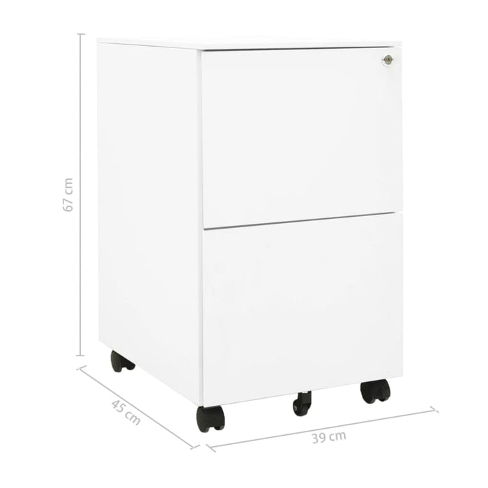 Mobile File Cabinet White 39x45x67 Cm Steel Ttpkia