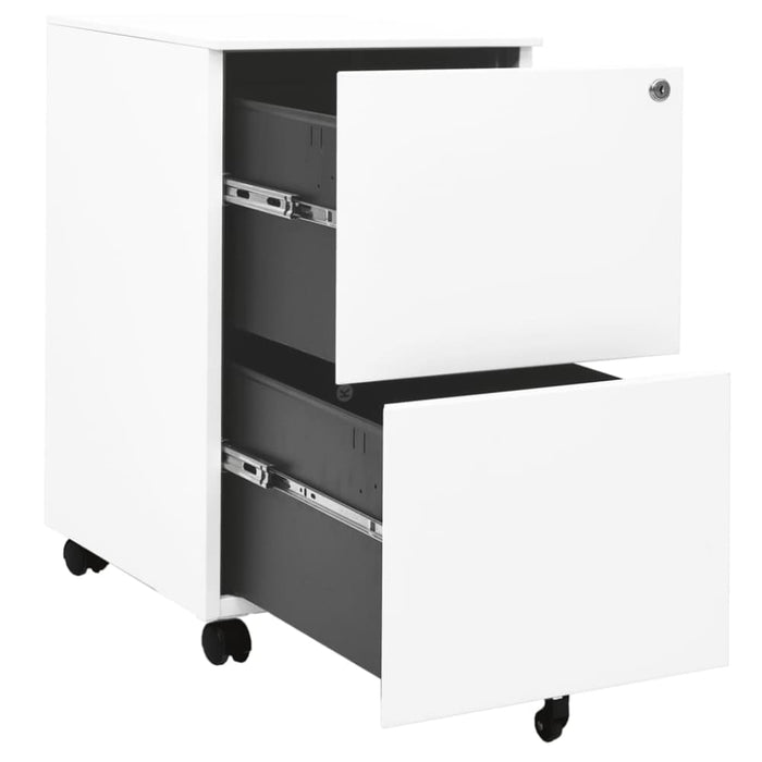 Mobile File Cabinet White 39x45x67 Cm Steel Ttpkia
