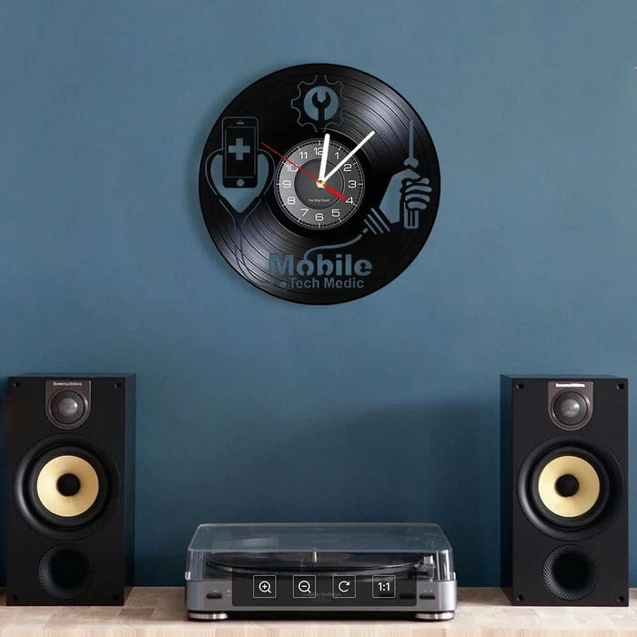 Mobile Tech Repair Shop Vinyl Wall Clock