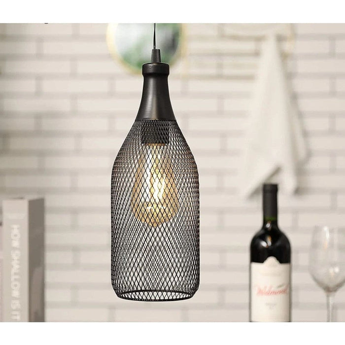 Modern Cordless Wine Bottle Hanging Lamp for Home Decor