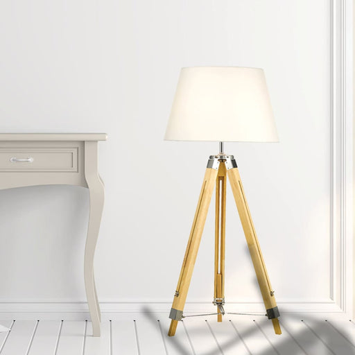 Modern Floor Lamp Wood Tripod Home Bedroom Reading Light