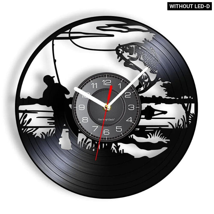 Modern Fly Fishing Vinyl Record Wall Clock