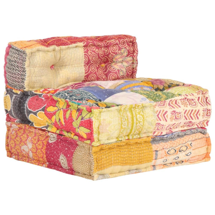 Modular Pouffe Patchwork Fabric Xniibx