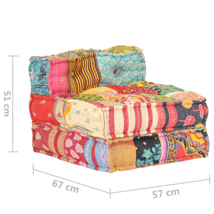 Modular Pouffe Patchwork Fabric Xniibx