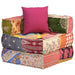 Modular Pouffe with Pillow Patchwork Fabric Tpbtii