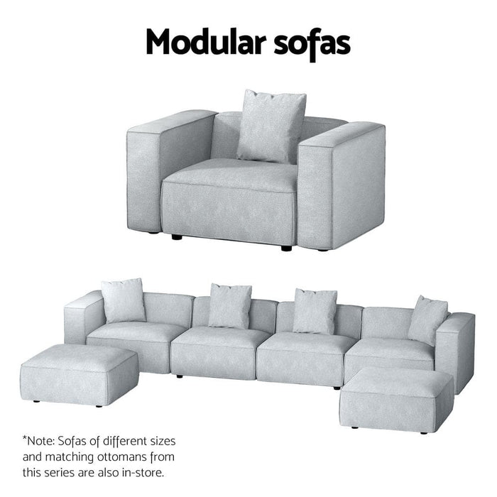Modular Sofa Chaise Set 3 - seater Grey