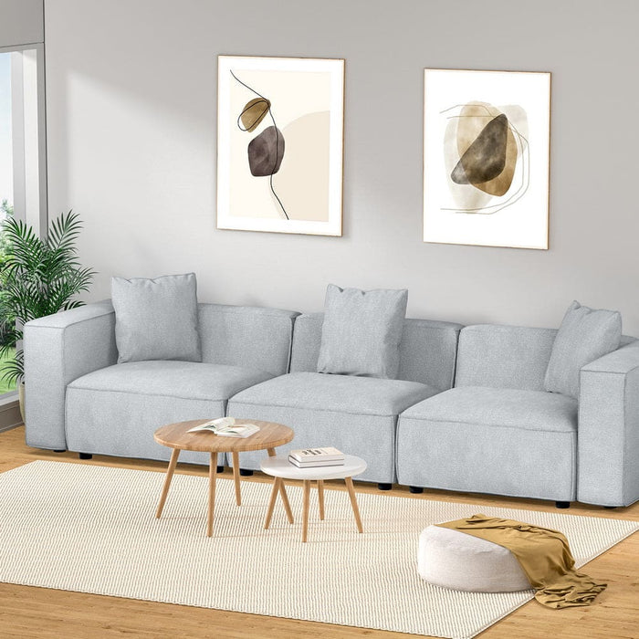 Modular Sofa Chaise Set 3 - seater Grey