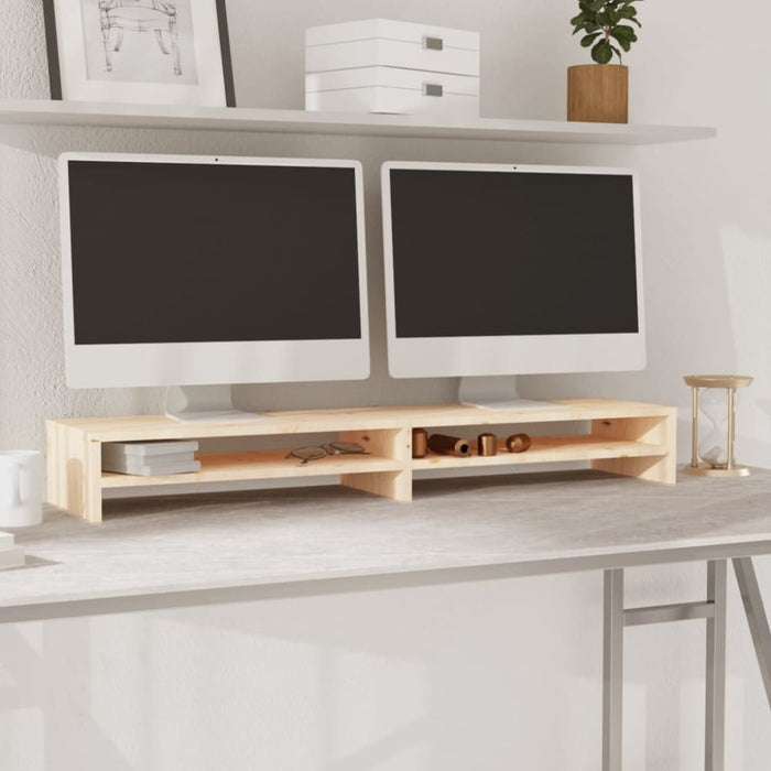 Monitor Stand 100x24x13 Cm Solid Wood Pine Notkok