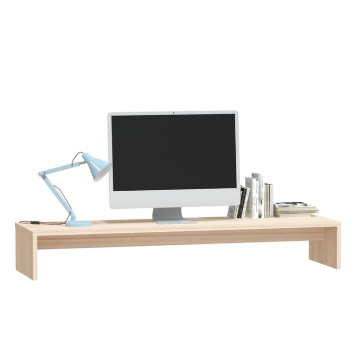 Monitor Stand 100x27x15 Cm Solid Wood Pine Notkxk