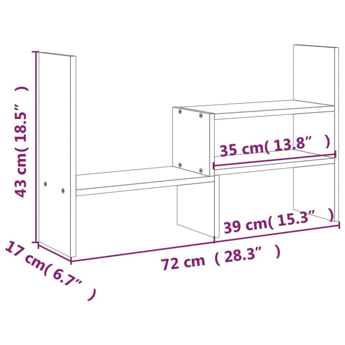 Monitor Stand (39 - 72)x17x43 Cm Solid Wood Pine Noabbk