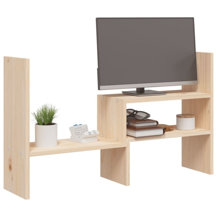 Monitor Stand (39-72)x17x43 Cm Solid Wood Pine Noabbk